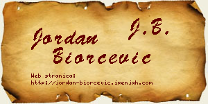 Jordan Biorčević vizit kartica